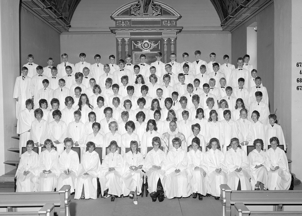 Konfirmanter i Vang kirke mai 1970