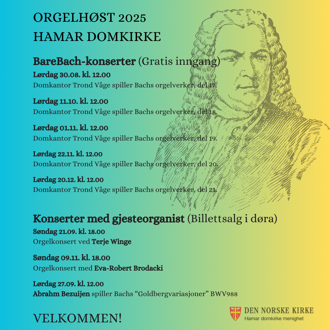 Plakat med program for Orgelhøsten 2025